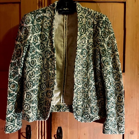 Zara Woman Jackets & Blazers - Green & white Zara jacket, size XS